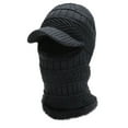 thumbnail image 1 of Linnome Thick Fleece-lined Knitted Hat Neck Warmer Face-protecting Pullover For Winter Warmth, 1 of 2