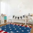 thumbnail image 3 of Vintage Blue Imitation Floor Red and White Striped Area Rug, Pentagram Indoor Non-Slip Rugs, Machine Washable Breathable Durable Carpet for Front Entrance Floor Decor 5x7ft, 3 of 6