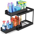 thumbnail image 3 of Under Sink Organizer 2-tier Sliding Storage Drawer with Sliding Pull-out Drawer Large Capacity Under Kitchen Sink Storage with 4 Hooks for Kitchen Bathroom Pantry, 3 of 11