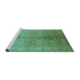 thumbnail image 2 of Ahgly Company Machine Washable Indoor Round Oriental Turquoise Blue Traditional Area Rugs, 3' Round, 2 of 4