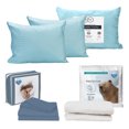 thumbnail image 1 of Protector de Colchón King Size + Juego de Sábanas Azul Acero + Almohada Trinity 2, 1 of 8