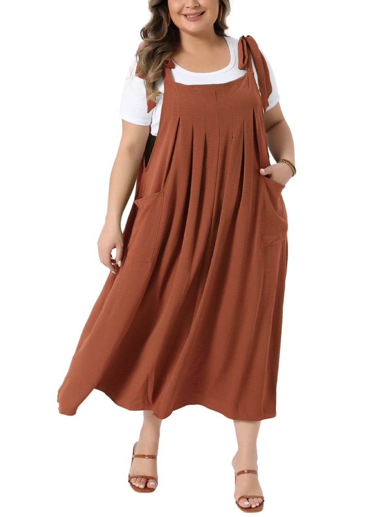 Agnes Orinda Women's Plus Size St. Patrick's Day Pinafore Dress Agnes Orinda Women's Plus Size St. Patrick's Day Pinafore Dress