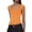 Orange-Red, variant on Women'S Cowl Neck Top Sleeveless Ruched Double Lined Crop Top T Shirts Red M