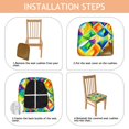 thumbnail image 4 of Colorful Geometric Pattern Seat Covers for Dining Room Chairs Set Of 4,Stretch Printed Washable Chair Seat Cover with Elastic Ties and Button,Removable Waterproof Couch Cushion Covers, 4 of 6