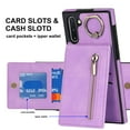 thumbnail image 4 of Feishell for Samsung Note 10, Case Wallet with Card Holder Functional Two Way Kickstand Durable Zipper Pocket RFID Blocking Leather Protective Leather for Samsung Galaxy Note 10, Purple, 4 of 12