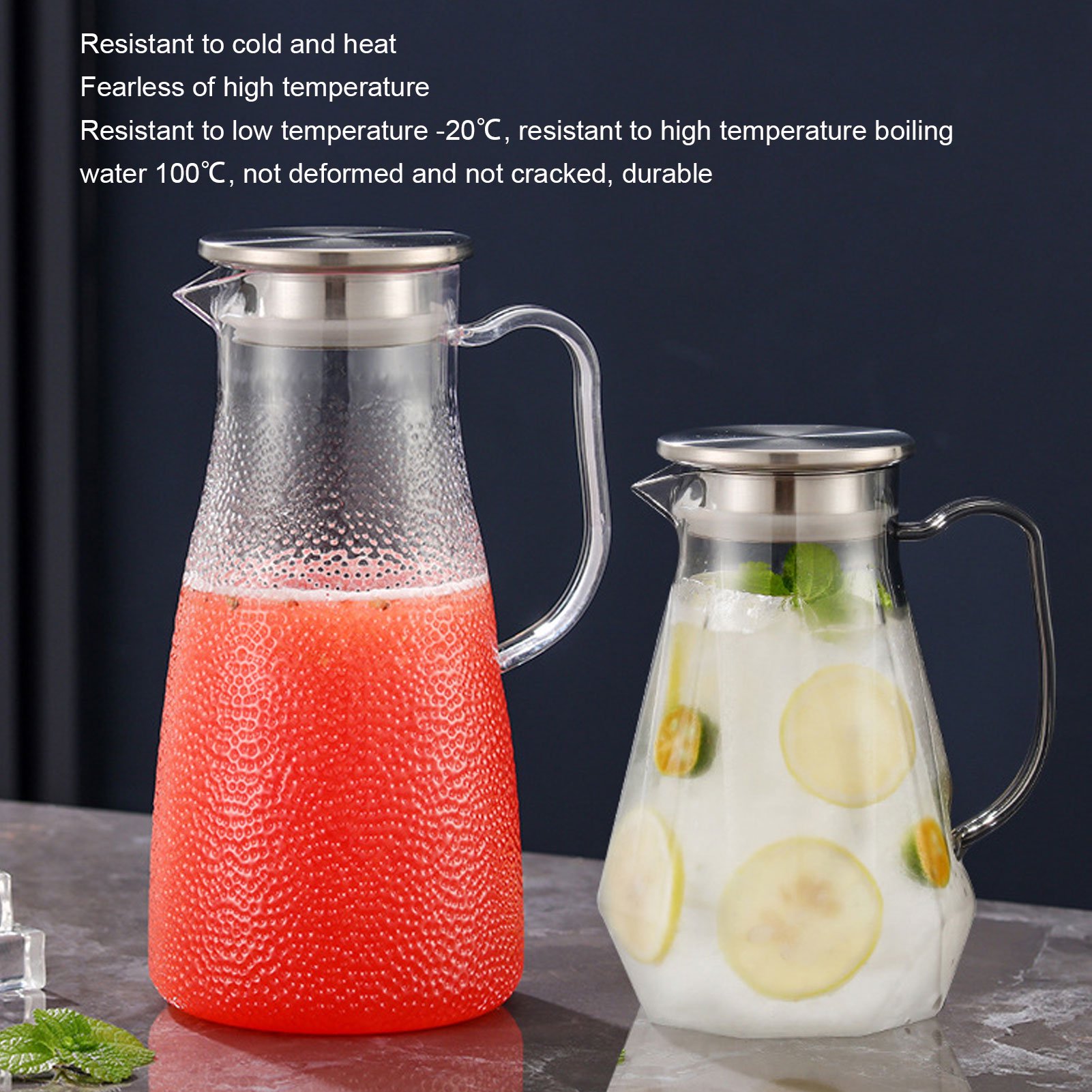 Pichet De 1500 Ml Avec Couvercle Et Bec Verseur, Pichet à Eau En