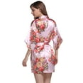 thumbnail image 3 of Grace Art, Short Robe Kimono, Floral Bouquets, Pink, 3 of 3
