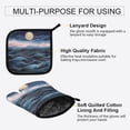 thumbnail image 3 of Yayeee Oven Mitts and Pot Holder Set of 2 Heat Resistant Kitchen Gloves Baking Hot Pad, Ocean Waves, 3 of 5