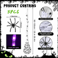 thumbnail image 3 of Halloween Hanging Light Up Spider Egg Sacs Decorations, Hanging Web Prop with Black Spiders, Indoor Outdoor Halloween Decor for Party Proch Yard Tree, 3 of 7