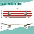 thumbnail image 2 of 31'' Complete Skateboard 7 Layer Canadian Maple Double Kick Deck Skateboards classic red white Stripe backdrop Skate Board for Beginner Adult Gifts, 2 of 5