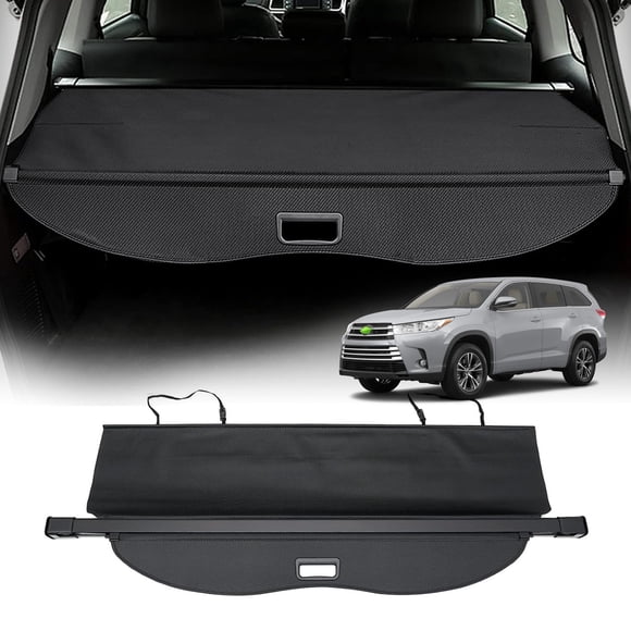 Powerty Cargo Cover for 2014-2018 2019 Toyota Highlander Accessories, Trunk Cover Retractable Trunk Shielding Shade Cargo Luggage Cover No Gap