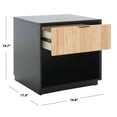 thumbnail image 3 of SAFAVIEH Grayden 1 Drawer Nightstand , Black Body/Natural Front Drawer (19.8 in. W x 17 in. D x 19.7 in. H), 3 of 14