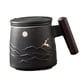 thumbnail image 2 of Taza de cerámica con forma de ciervo a la luz de la luna, arte hecho a mano y tapa con mango de madera, taza de café, taza divertida, taza de té con F Soledad taza de café, 2 of 7