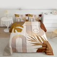 thumbnail image 2 of Homewish Retro Geometric Circle Full Size Comforter Sets,Tropical Botanical Plam Bedding Comforter Set,Beige Brown Bedding Sets For Girls Boys,Super Cozy Room Decor Reversible,3 Pieces, 2 of 8
