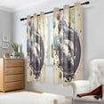 thumbnail image 2 of Yayeee Window Curtains Light Filtering 63"x42" Grommet Panel Pair Home Living Room Decor, Beige Record, 2 of 7