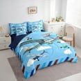 thumbnail image 3 of Homewish Cartoon Aircraft Airplane 7-Piece Twin Bedding Sets,Watercolor Graffiti Bedding Comforter Set,Geometric Striped Lines Sheet Sets For Boys Kids,Breathable Home Decor Reversible, 3 of 8