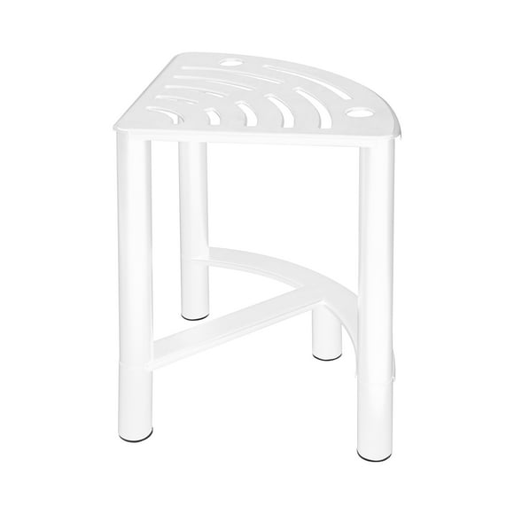 Era Tripole Shower Stool White 11x16 in, White Metal and Rubber anti-slip Shower Stool