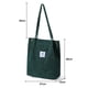 thumbnail image 2 of Bolso de lona Bolso de pana para mujer Cartera bandolera de lona, bolsillo interior Verde oscuro+marrón claro, 2 of 5