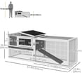 thumbnail image 2 of Light Grey Wooden Rabbit Hutch & Guinea Pig House - Large Outdoor Run & Removable Tray - 61.4” x 22.8” x 26.8” - Perfect for Rabbits, Ferrets & Tortoises, 2 of 7