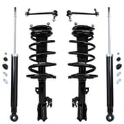 Detroit Axle - Complete Front Strut Coil Spring & Mount Assembly Set with Front Sway Bar Links and Rear Shocks Replacement for 2007 2008 2009 2010 Toyota Sienna CE 8-Passenger