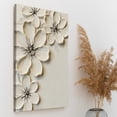 thumbnail image 6 of White Textured Flower Canvas Wall Art, Neutral Floral Abstract Print, Modern Minimalist Flower Artwork, Black and White Botanical Wall Decor for Living Room Bedroom, 6 of 7