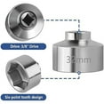 thumbnail image 3 of 32mm Socket-Oil Filter Wrench Tool,Steel Quickly Oil Filter Removal Tool,3/8Inch Drive Oil Filter Socket Tool, 3 of 6