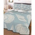 thumbnail image 3 of Quilts Full Size Bedding Set, Light Blue Starfish Coastal Lightweight Quilted Comforter, Shell Summer Beach Nautical Soft Reversible Bedspread Coverlet with Pillow Covers for All Season, 78" x 90", 3 of 7