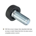 thumbnail image 4 of Patas de muebles ajustables Uxcell, 12 piezas, rosca 5/16"-18 UNC - Tornillo de nivelación para muebles enroscado para mesa, sillas, sofá, armario negro, 4 of 6