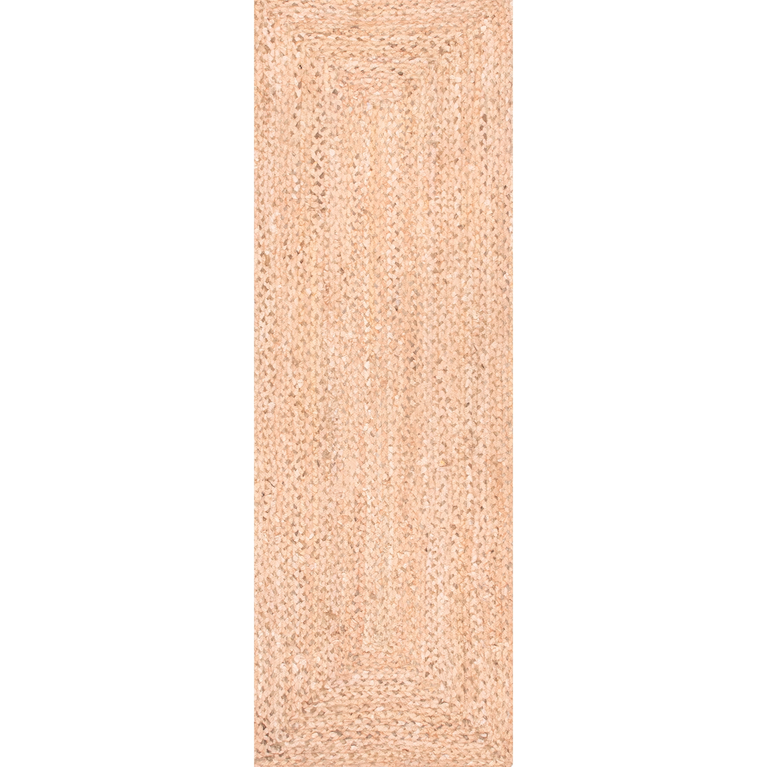 nuLOOM Hand Braided Otelia Denim And Jute Runner Rug, 2' x 6', Beige