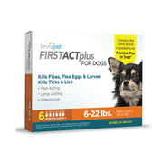 TevraPet FirstAct Plus Flea and Tick Control for Dogs 6-22 lbs, 6 Doses, Topical