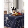 thumbnail image 6 of Navy Blue Table Cloth, Waterproof Tablecloth for Rectangle Tables, Spring Flora Reusable Washable Fabric Table Cover for Restaurant Kitchen Dining Tables 60"x102" Modern Abstract Art Pastoral, 6 of 9