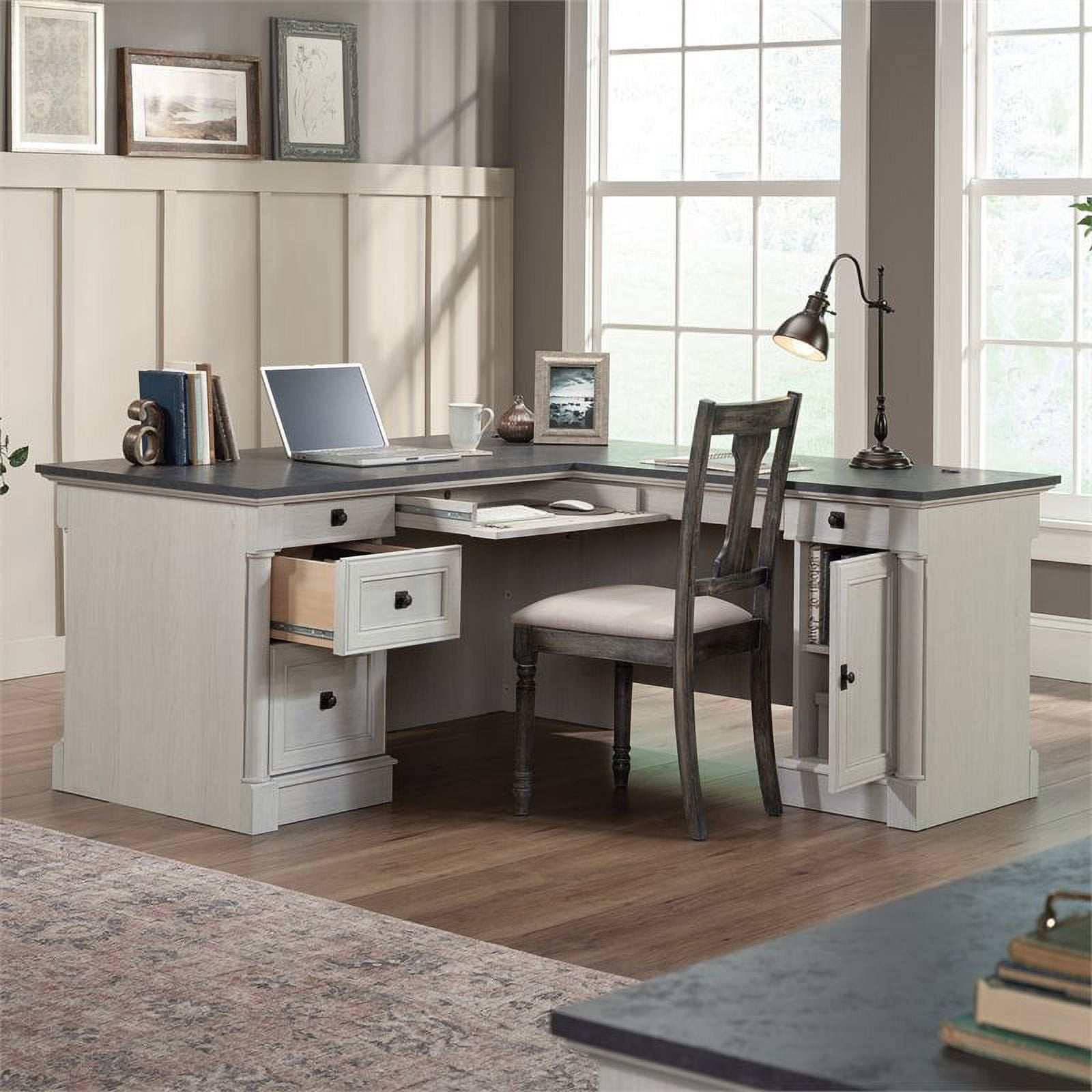 Palladia L-Shaped Desk with File Storage - Right Return by Sauder Furniture