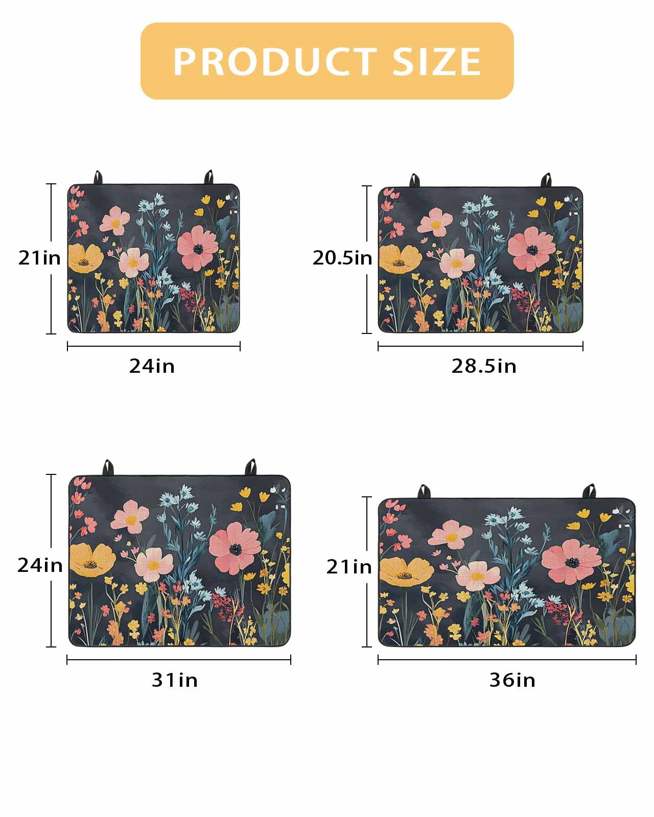 nqOlkjepod Large Induction Cooktop Protector Mat 24"x21", Wildflowers Stove Top Covers for Electric Stove, Spring Botanical Pastoral Summer Flowers Stove Burner Cover Mats, Glass Top Stove Cover