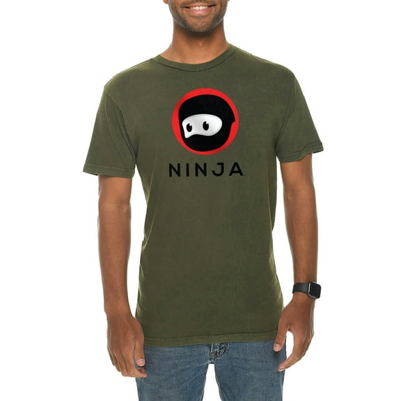 Ninja Logo Embroidered Unisex Lane Seven Ring Spun Cotton Vintage Short Sleeve Crewneck Tee Shirt - Vintage Olive XL
