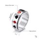 thumbnail image 4 of Anillo para hombre Picas Corazones Club de melocotón Diamantes Patrón de naipes Anillo giratorio de acero de titanio - 10 # JAMW Sencillez, 4 of 4