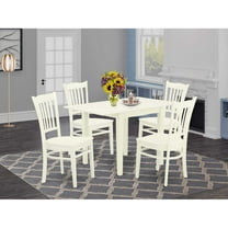 East West Furniture Dining Room Set Linen White, NDGR5-LWH-W