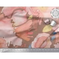 thumbnail image 2 of Soimoi Brown Poly Georgette Fabric Leaves & Floral Decor Fabric Printed BTY 52 Inch Wide, 2 of 3