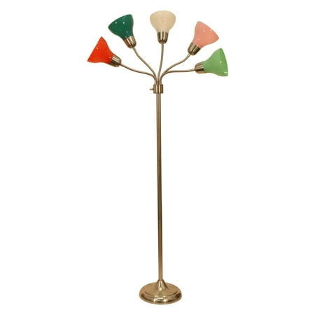 5 Light Floor Lamp With Multi Colored Shades 5 Light Floor Lamp With Multi Colored Shades