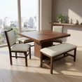 thumbnail image 1 of Set de Comedor Valencia 2 Sillas y 2 Bancas 120x120 cm Mdf UV Color Tzalam SALVANTO, 1 of 11