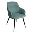 thumbnail image 3 of Cid Mara 24 Inch Modern Dining Chair, Blue Fabric, Black Metal Legs- Saltoro Sherpi, 3 of 5