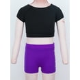 thumbnail image 6 of iiniim Kids Girls Two Piece Sports Active Outfits Short Sleeves Tops with Bottoms Set Gymnastic Dancewear, 6 of 7