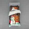 thumbnail image 2 of Ambesonne Christmas Bedding Set 4 Pcs, Garden with Gift Box, Queen, White Brown, 2 of 3