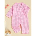 thumbnail image 3 of aturustex Baby Classic Plaid Loungewear for Toddler Girls Boys Pajamas Rompers 0 3M 6M 12M 18M 24M Infant Turn Down Collar Jumpsuits Long Sleeve BodysCute Daily Spring Fall Sleepwear Outfits, 3 of 7