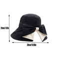 thumbnail image 4 of Women Foldable Bowknot Wide Brim Sun Hat, 360° UV Protection Breathable Cap, Lightweight Travel Beach Summer Headwear (Black), 4 of 7