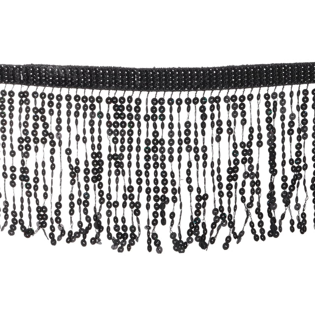 Uxcell Fleco de Lentejuelas de 10 Yardas de 6.3 Pulgadas de Ancho para Manualidades, Negro
