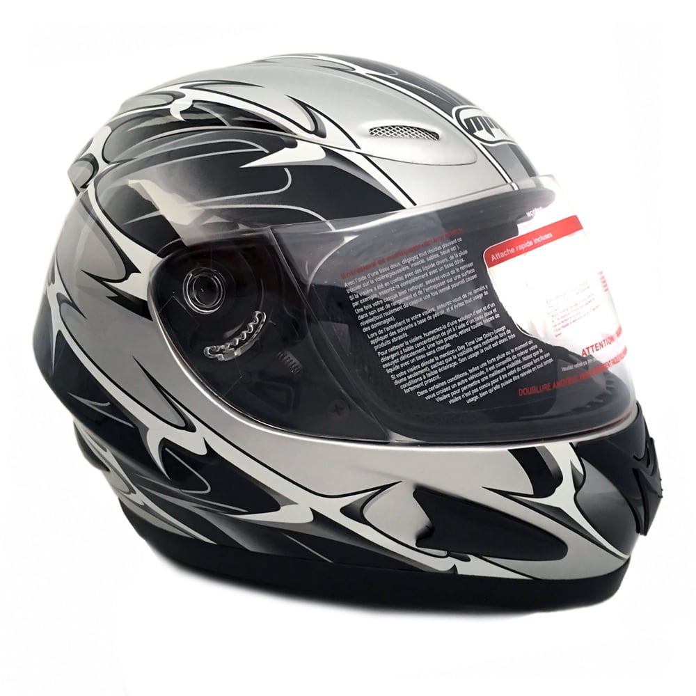 Motorcycle Full Face Helmet DOT Street Legal +2 Visors Comes with Clear