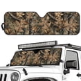 thumbnail image 2 of XYZCANDO Brown Camo Hunting Windshield Sun Shade Compatible with 2007-2024 Wrangler Rubicon Sahara TJ JK JKU 2 & 4 Door UV Rays Blocker Sun Visor Shade Keep Vehicle Cool, 2 of 7