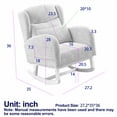 thumbnail image 3 of Rocking Chair Nursery, Recliner Armchair with Wood Legs, Side Pockets And Ergonomic High Backrest, 27.2 Inch Wide Nursery Rocking Accent Chair For Living Room, 3 of 9