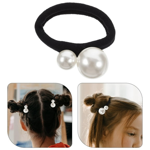 LOLIPPYY 3Pcs Hair Tie Elastic Hair Band Black for Decoration Stylish Ponytail Holder