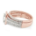 thumbnail image 4 of AFFY 1.50CT Princess & Round Moissanite Diamond Halo Bridal Ring Set for Women 14K Solid Rose Gold-4, 4 of 8